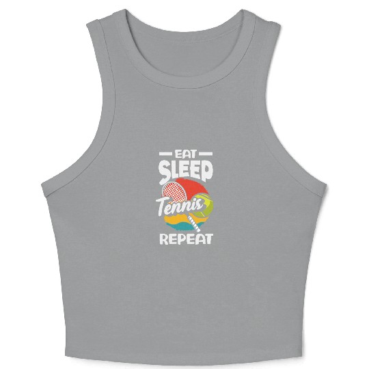Eat Sleep Tennis Repeat Lifestyle Crop Tank Top
