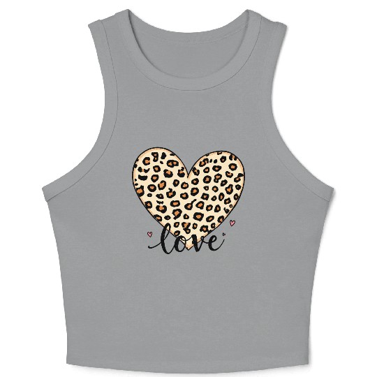 Trendy Vintage Retro Love Cheetah Leopard Print Crop Tank Top
