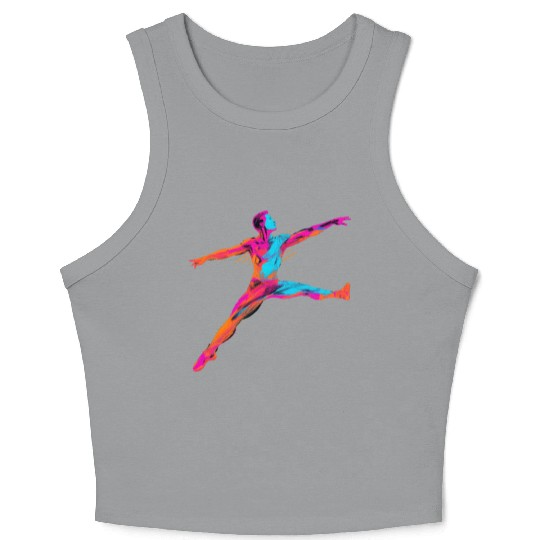 Male Ballet Dancer Synthwave Crop Tank Top