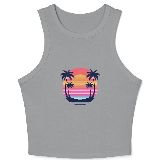Futuristic Sunset Crop Tank Top