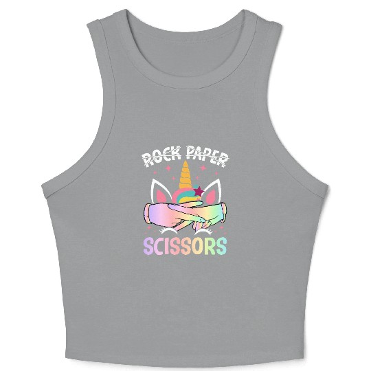 Funny Lesbian Pride LGBTQ Rock Paper Scissors Crop Tank Top