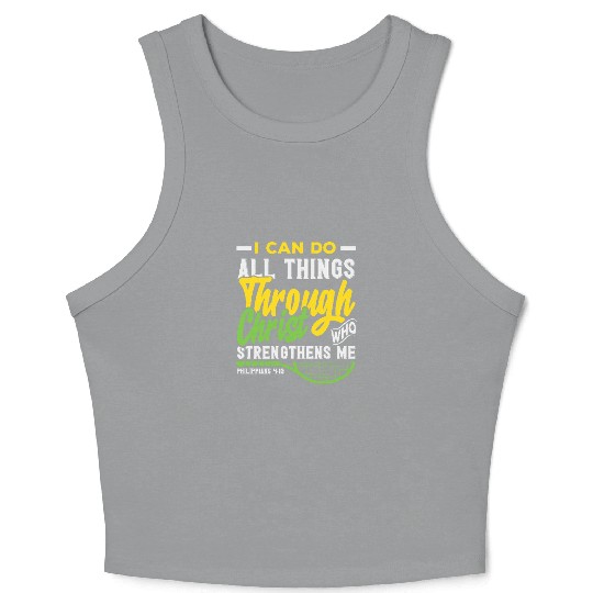 Tennis Through Christ Strengthens Me Crop Tank Top