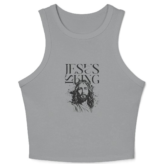 Embrace the reign of Jesus with our Jesus is King Crop Tank Top