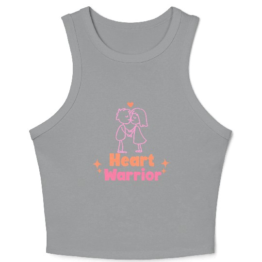 Heart warrior, valentine Crop Tank Top
