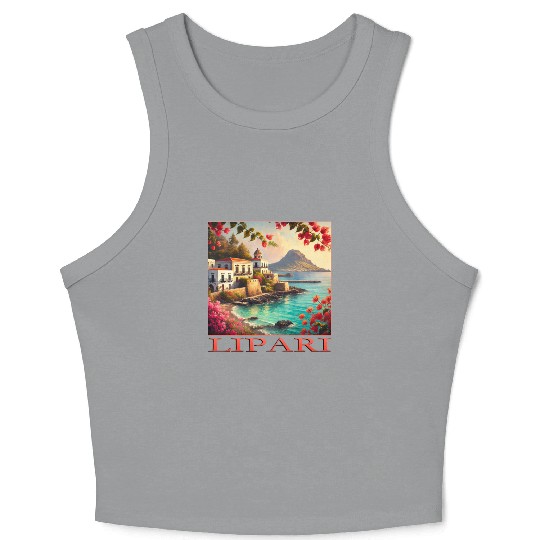 Lipari Volcano Mediterranean Terracotta Vacation Crop Tank Top