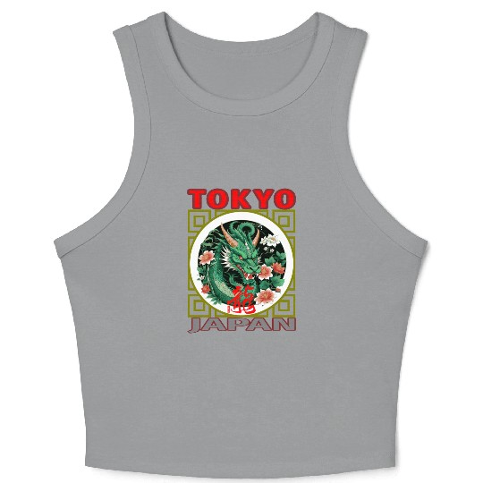 Tokyo Green Dragon Crop Tank Top