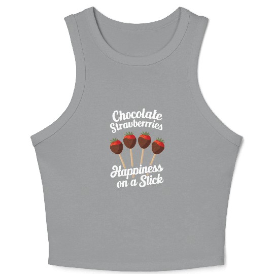 Chocolate Strawberries Happiness on a Stick Crop Tank Top