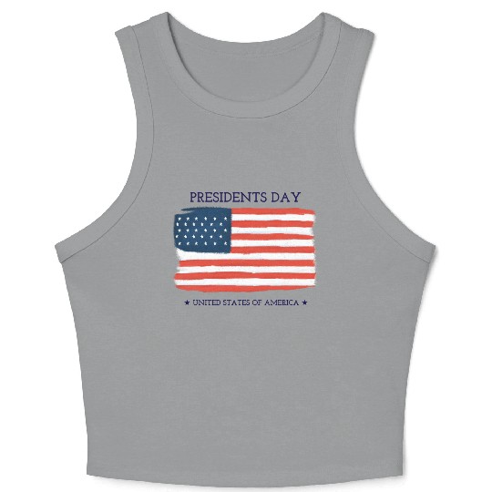 US flag.Presidents Day Crop Tank Top
