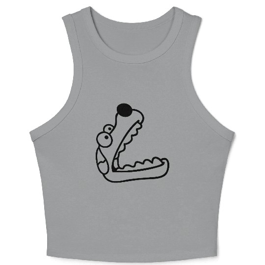 Dog Big Mouth Snout Hunger Looks Up Greedy Eating Crop Tank Top