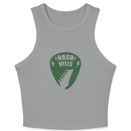 Nashville Music City Guitar Pick Crop Tank Top