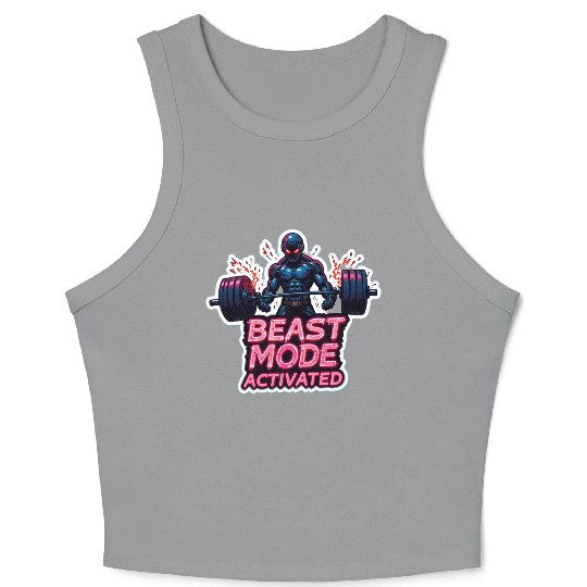 Beast-Mode Activated Cyberpunk Gym Crop Tank Top