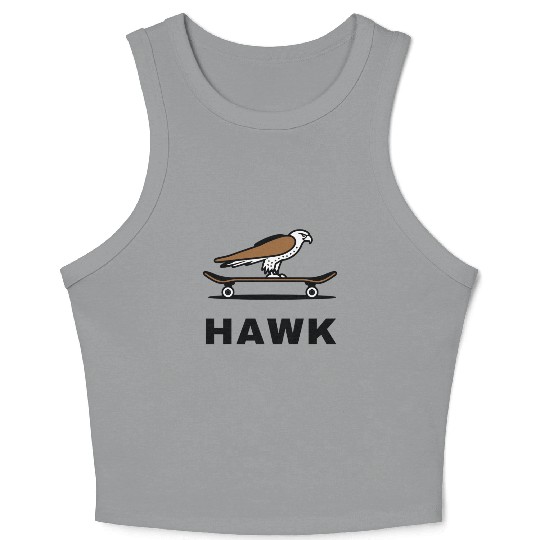 Hawk Skater Fan Skateboard Stunts Freestyle Gift Crop Tank Top