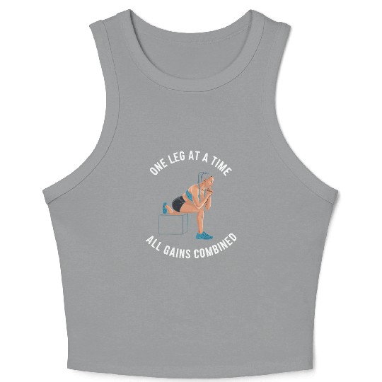 Bulgarian Squat Exercise Fitness Workout Gym Crop Tank Top