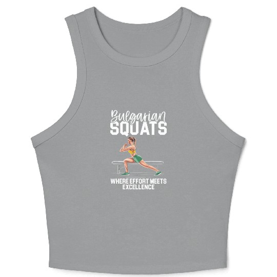 Bulgarian Squat Exercise Fitness Workout Gym Crop Tank Top