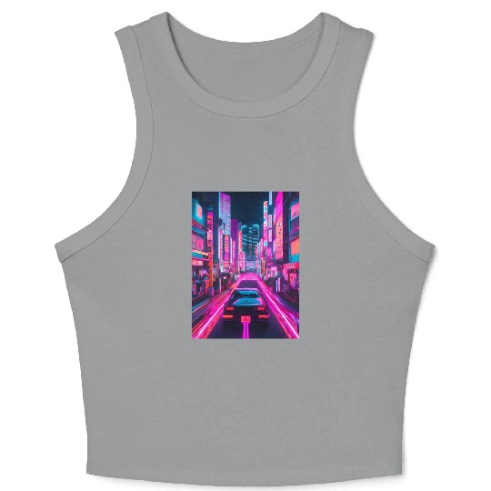 Synthwave 3 Crop Tank Top