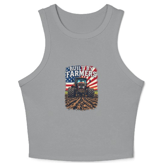 Built By Farmers Proud American Farmer Tractors Crop Tank Top