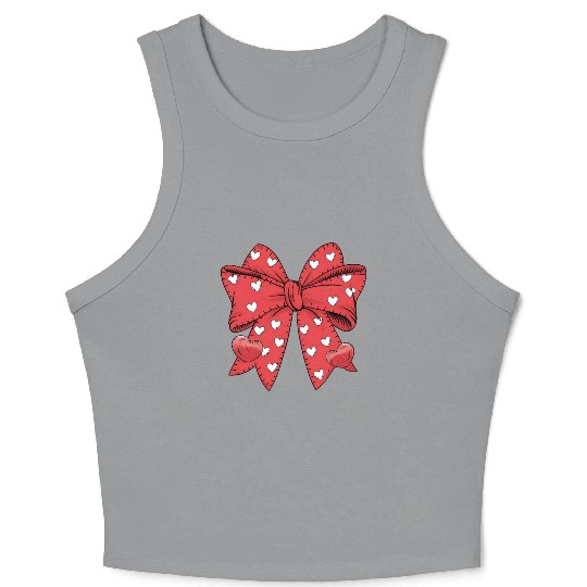 Valentine Heart Coquette bow Bowtiful Love Heartfe Crop Tank Top