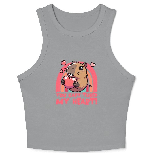 You Capy-tured My Heart – Cute Capybara Design Crop Tank Top
