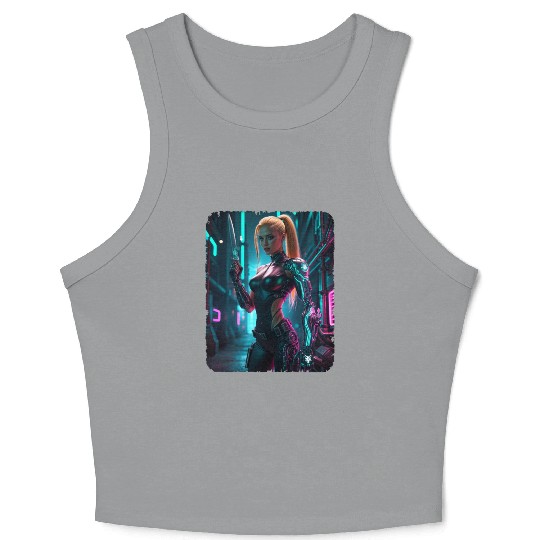 Cyberpunk women Warrior Crop Tank Top