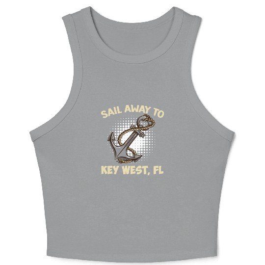Florida Keys SAIL AWAY TO KEY-WEST Sailing Outfit Crop Tank Top