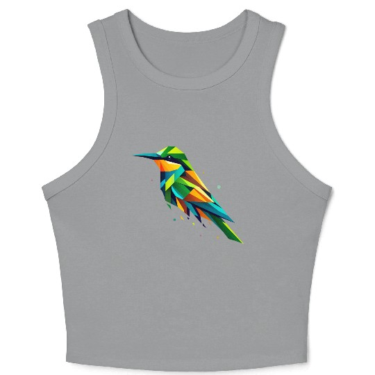 colorful geometric bee-eater bird Crop Tank Top
