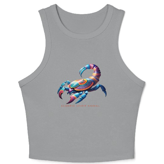 Scorpio Spirit Animal Scorpion Alebrije Male Crop Tank Top