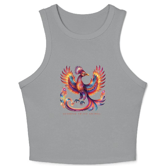 Scorpio Spirit Animal Phenix Alebrije Male Crop Tank Top