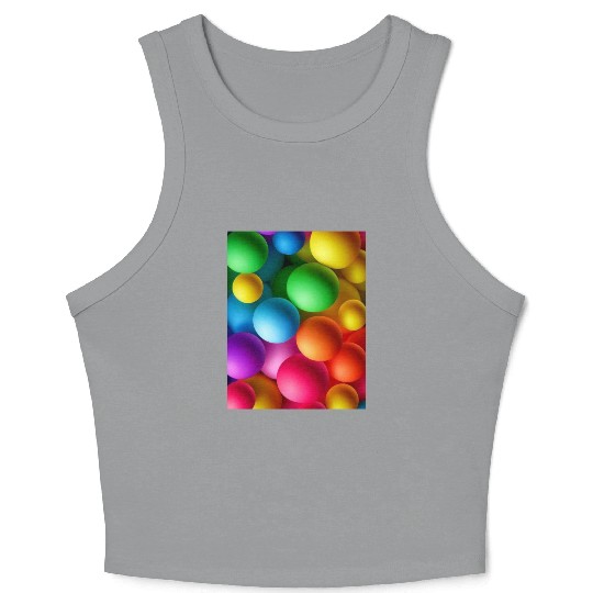 Vibrant Multi Colored Spheres Crop Tank Top