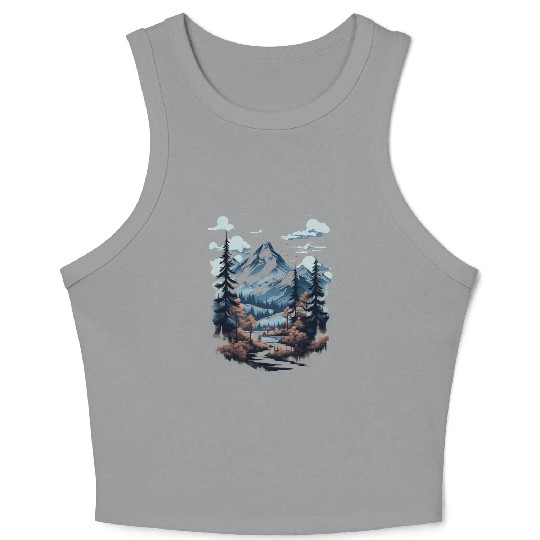 Midnight Mountain Serenity Crop Tank Top