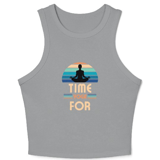 Sunrise Serenity Yoga Silhouette Art Print - Relax Crop Tank Top