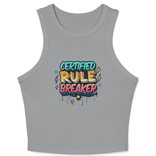 Certified Rule Breaker | Graffiti Streetwear Crop Tank Top