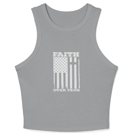 Faith Over Fear Happy Easter Crop Tank Top