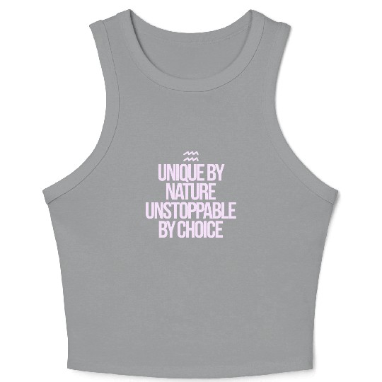 Unique By Nature Aquarius Character Zodiac Crop Tank Top