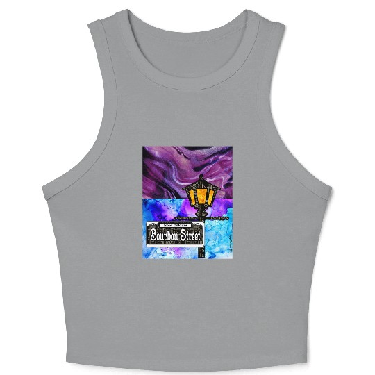 Purple Bourbon Street Lamp Post Crop Tank Top