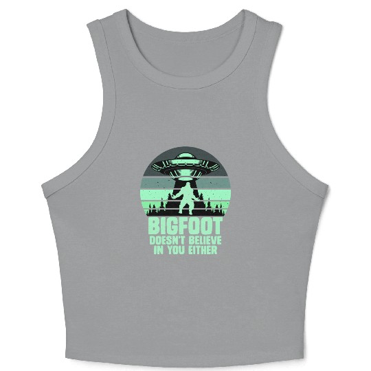 UFO-Bigfoot Yeti Sasquatch Crop Tank Top