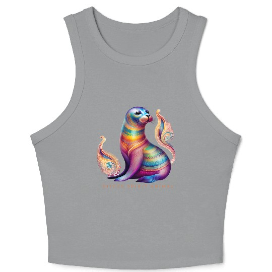 Pisces Spirit Animal Seal Alebrije Female Crop Tank Top