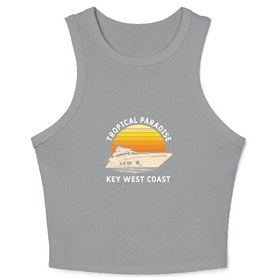 Florida TROPICAL PARADISE KEY-WEST COAST Crop Tank Top
