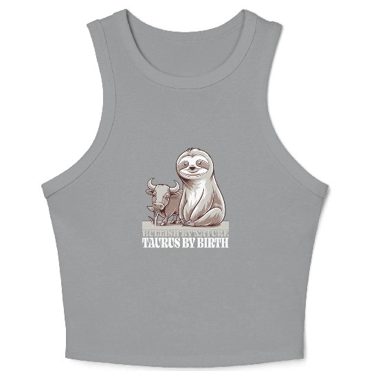Bullish By Nature Taurus Zodiac Sloth Crop Tank Top