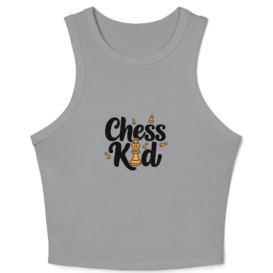 Chess Kid Fun Design for Young Players Who Love Crop Tank Top