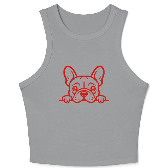 French Bulldog Frenchie Sweet Face Red Crop Tank Top
