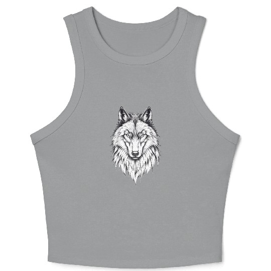Wolf Face: Majestic and Wild Crop Tank Top