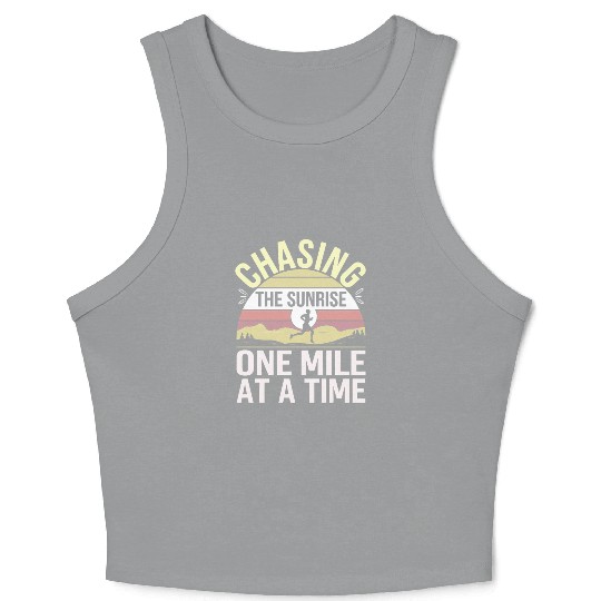 Sunrise Runner Early Morning Fitness Dawn Running Crop Tank Top