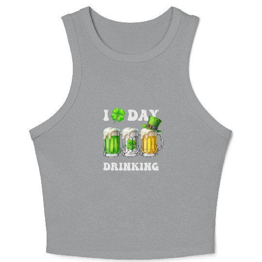 I Love Day Drinking Beer Shamrock St Patrick’s Day Crop Tank Top