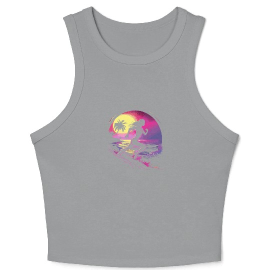 Female Runner Synthwave Crop Tank Top