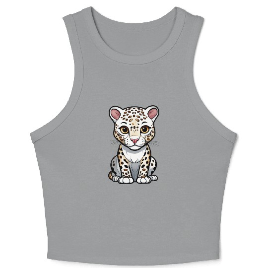 Cute Cartoon Leopard Cub Crop Tank Top