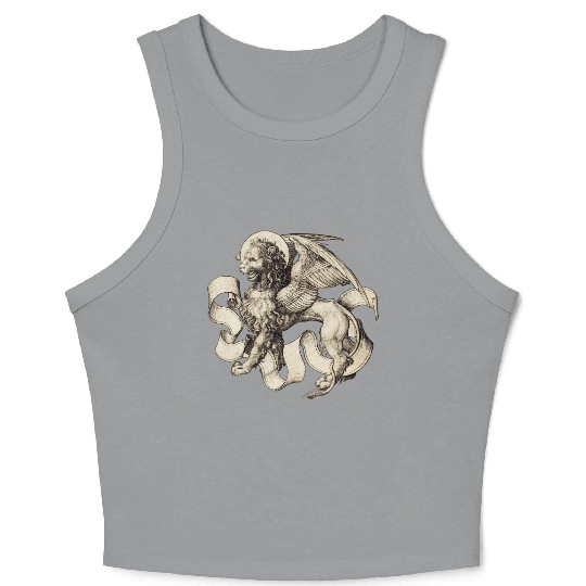 The Lion of Saint Mark c 1490 by Martin Schongauer Crop Tank Top