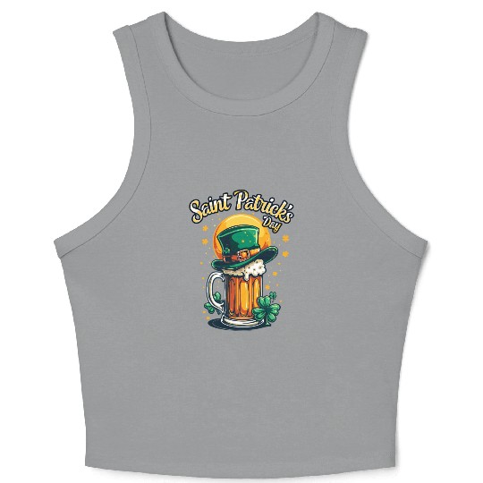 St Patrick`s Day Beer Crop Tank Top