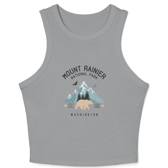 Mount Rainier National Park Est. 1889 Washington Crop Tank Top