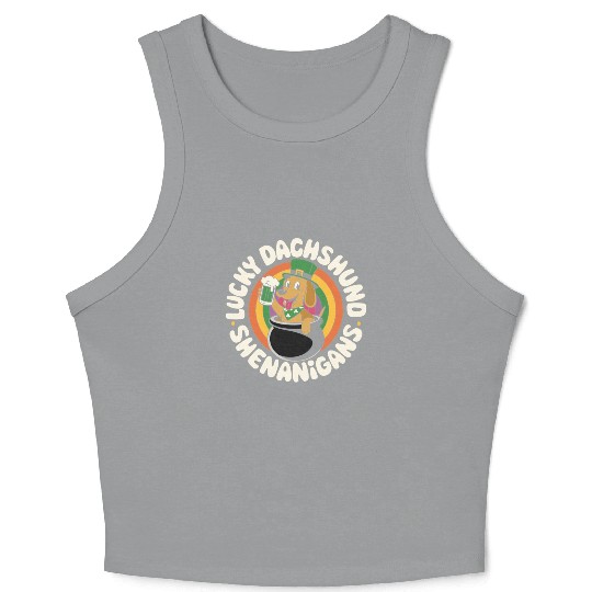 Lucky Dachshund Shenanigans | St. Patrick’s Day Crop Tank Top