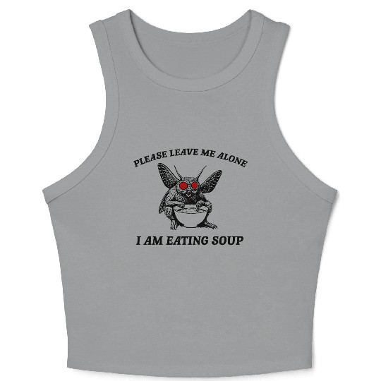 Retro Mothman Eating Soup Cryptid 90s Crop Tank Top